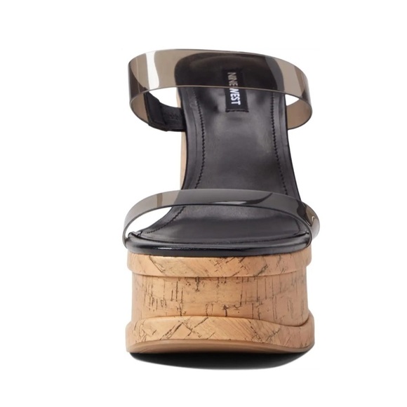 Nine West Rapps Platform Wedge Sandal - smoke black - Picture 2 of 15